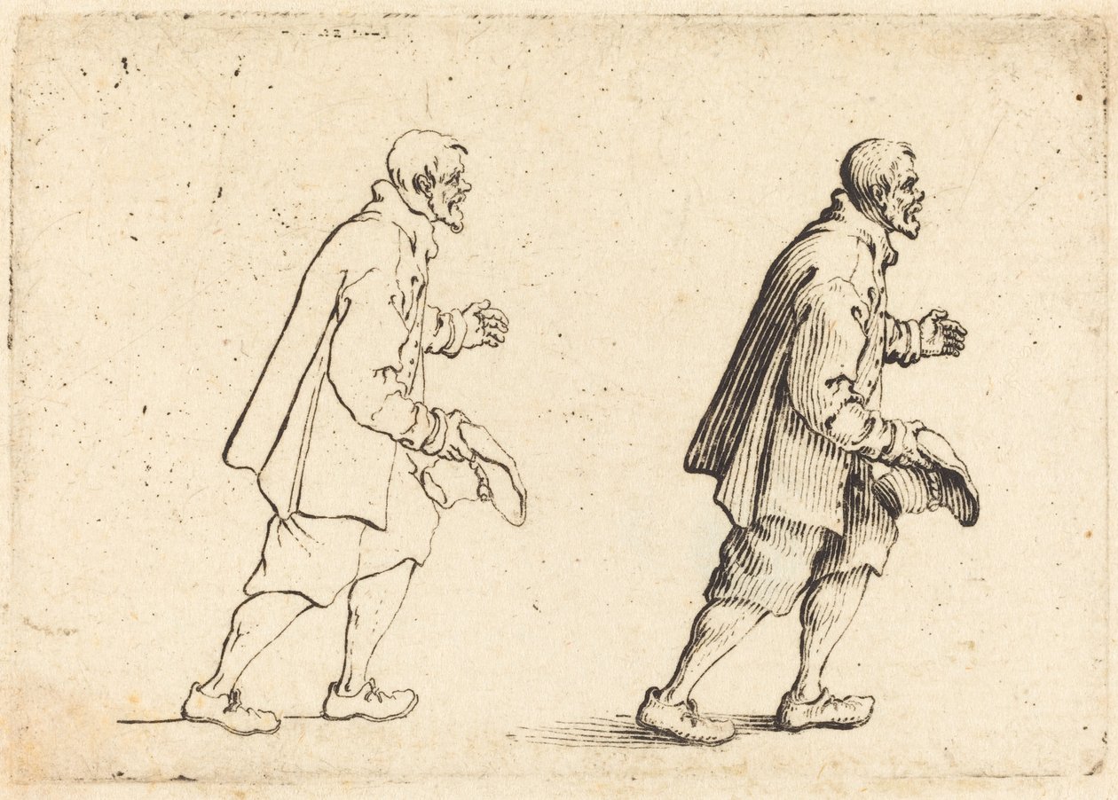 Bonde med hatten i hand, ca. 1617. av Jacques Callot