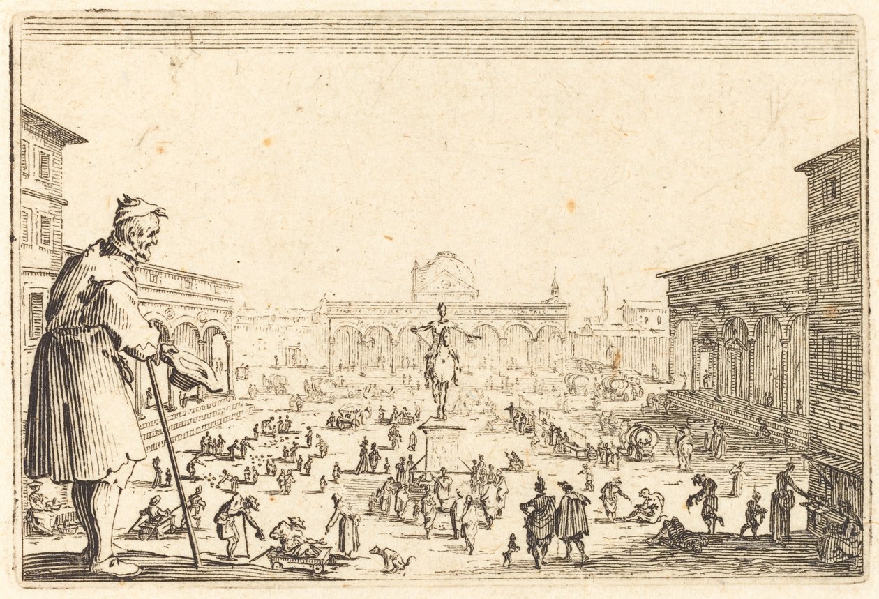 Piazza SS. Tillkännagav, Florence av Jacques Callot