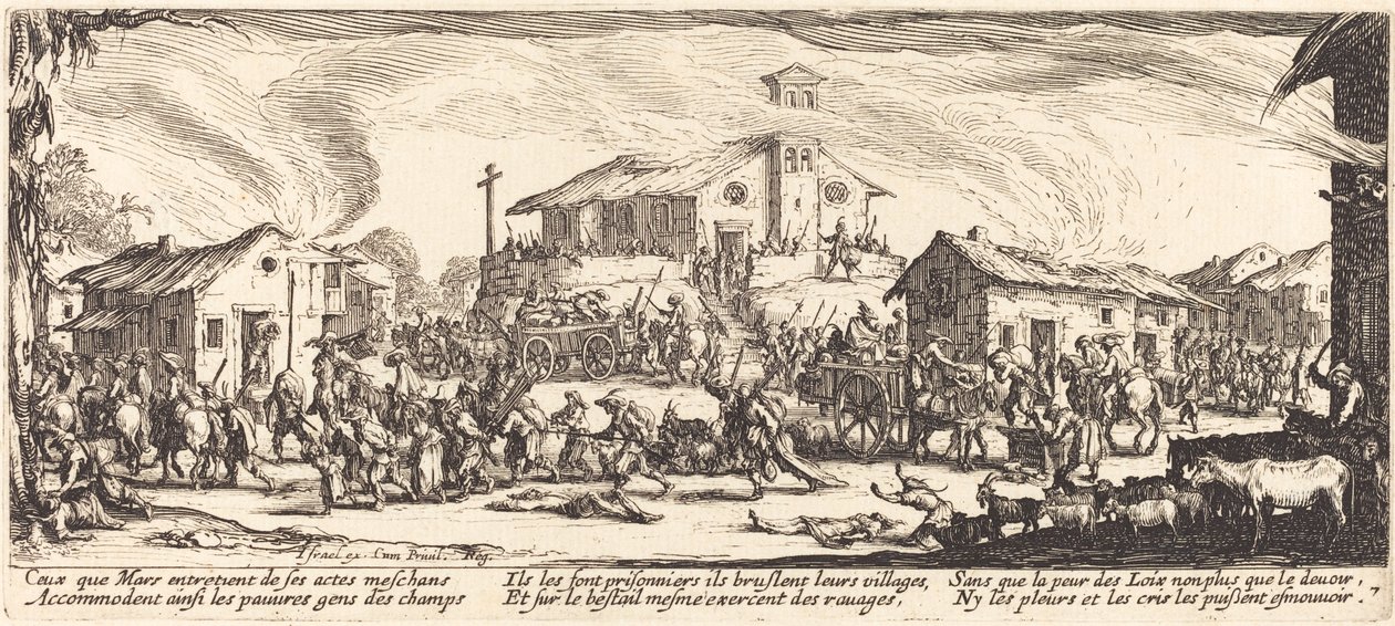 Plundra och bränna en by av Jacques Callot