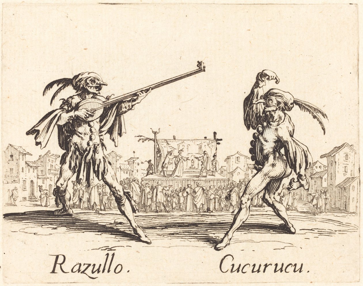 Razullo och Cucurucu av Jacques Callot