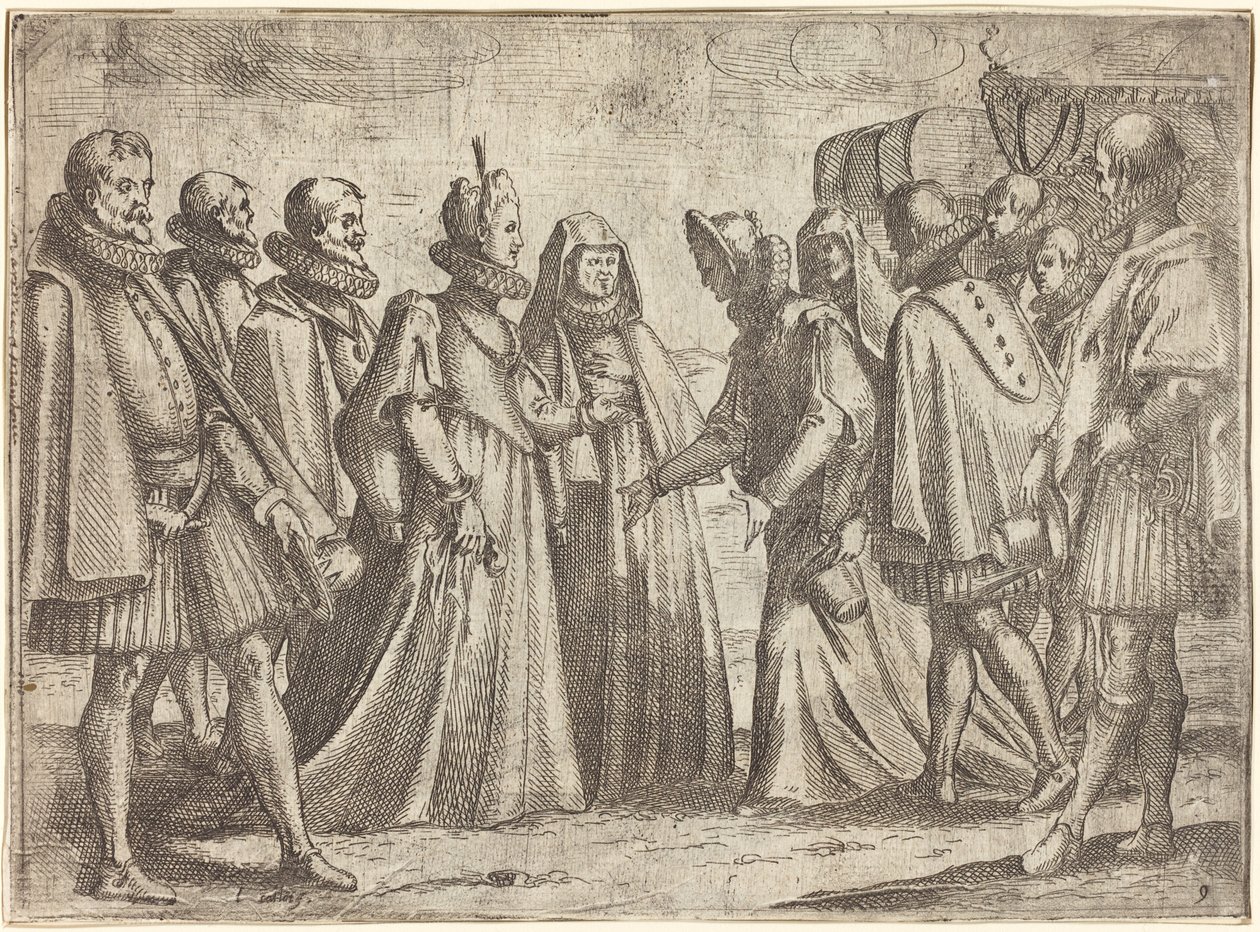 Reception på Mantua [höger] av Jacques Callot