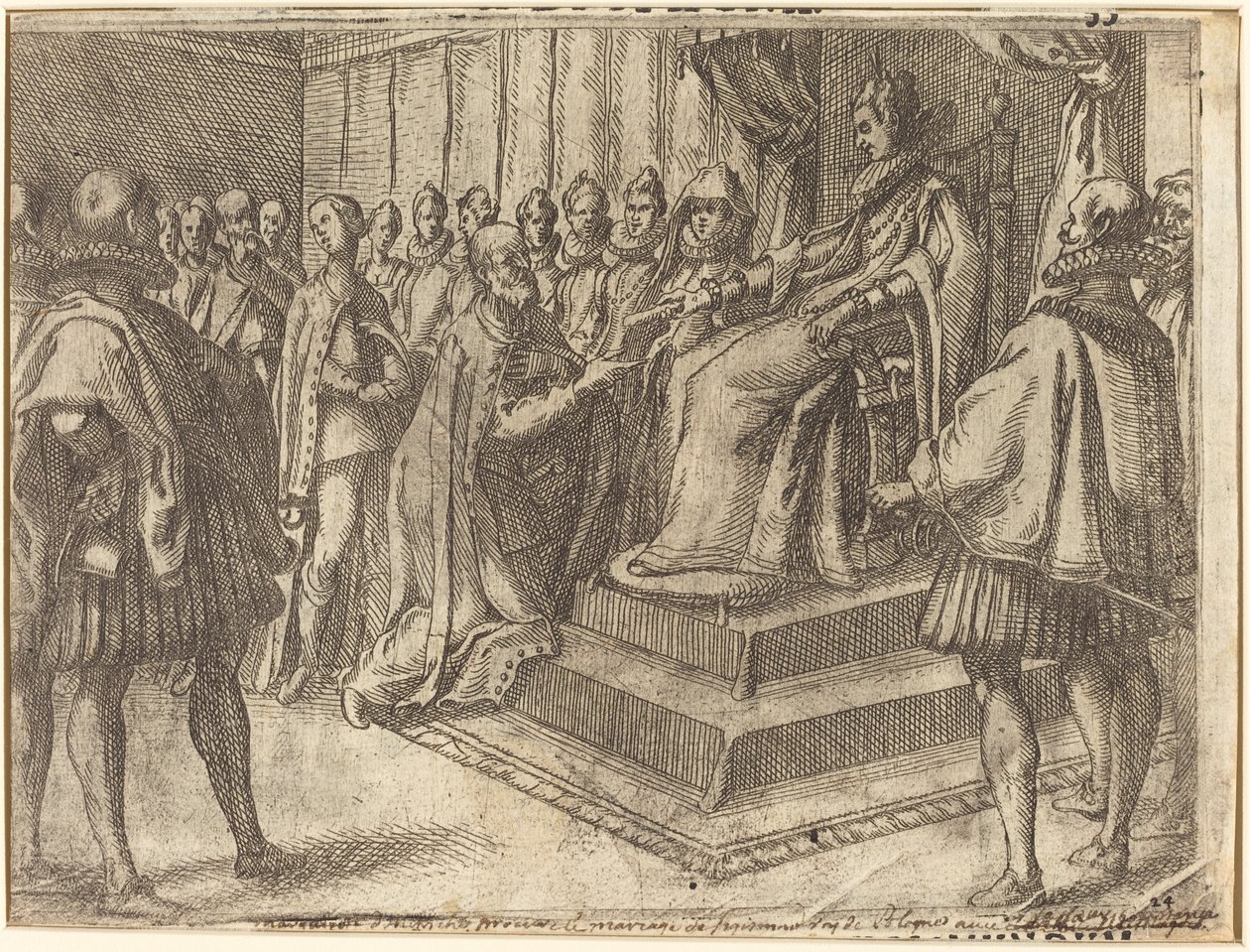 Mottagande av Polens sändebud [recto] av Jacques Callot