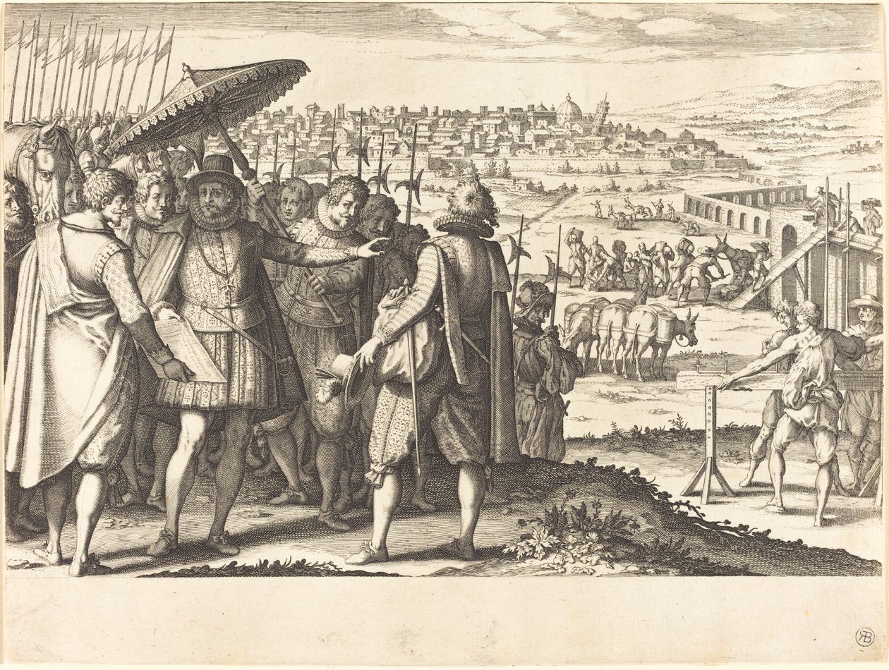 Restaurering av akvedukten i Pisa av Jacques Callot
