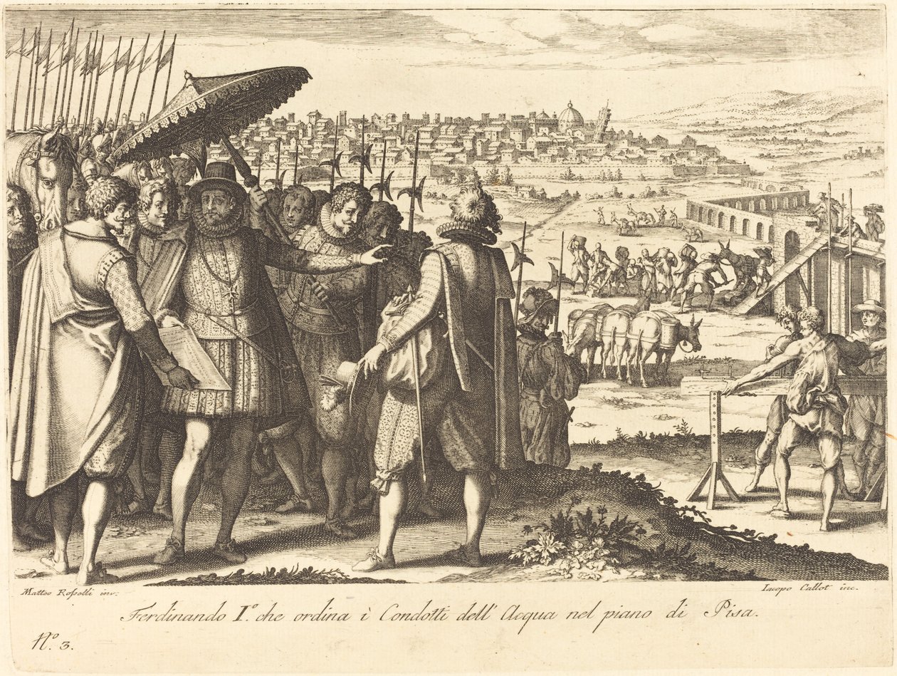 Restaurering av akvedukten i Pisa av Jacques Callot