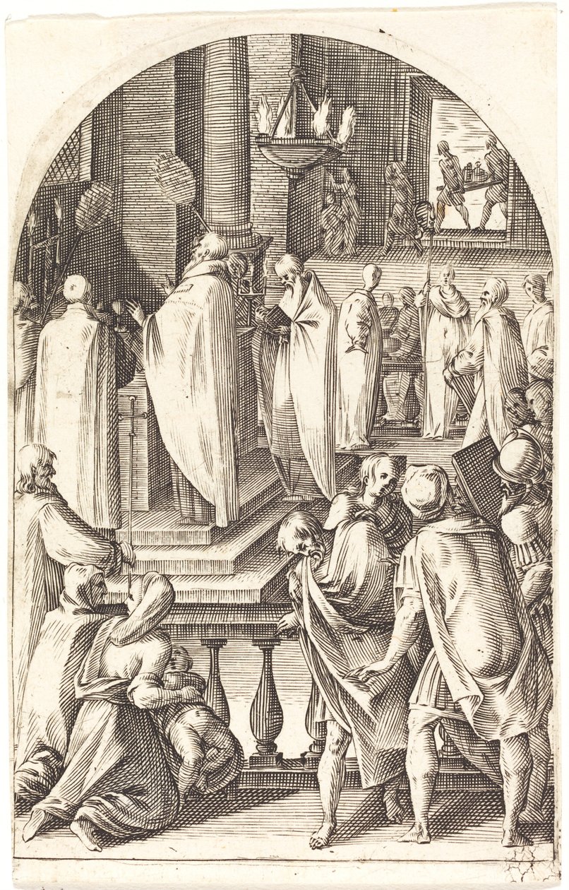 Saint Basil firar mässan, 16081611. av Jacques Callot