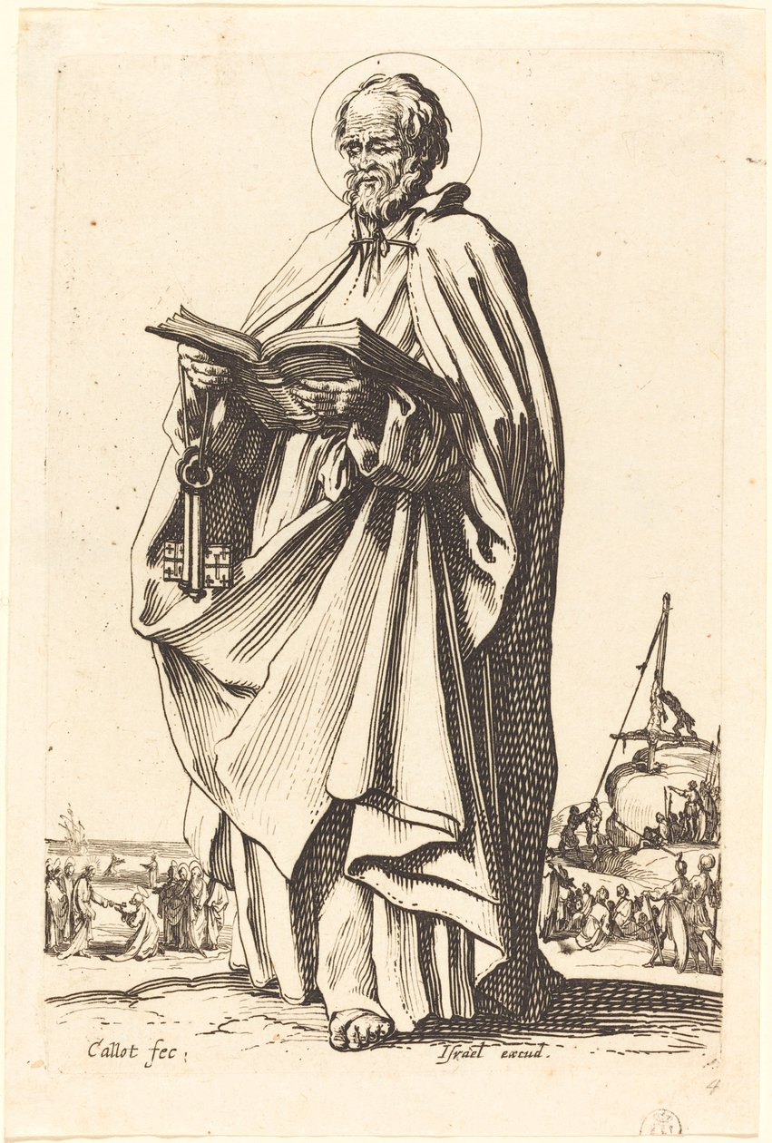 聖ペテロ、1631 年に出版。スウェーデン語 av Jacques Callot
