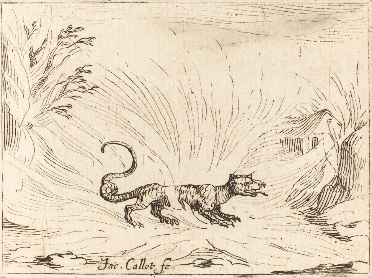 Salamander omgiven av lågor av Jacques Callot
