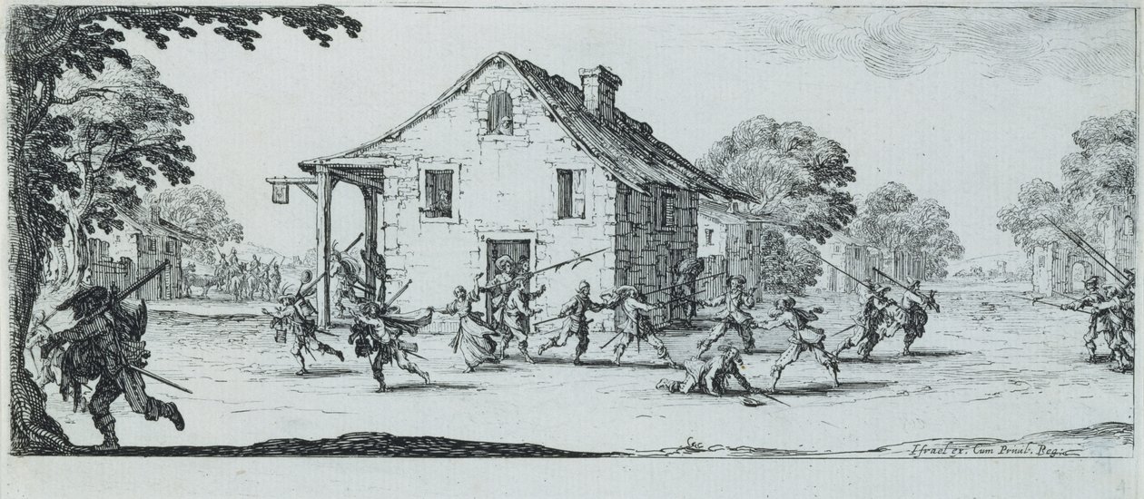 Scen för plundring, 1633 av Jacques Callot