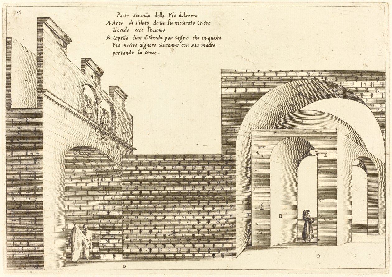 Andra delen av Via Dolorosa av Jacques Callot