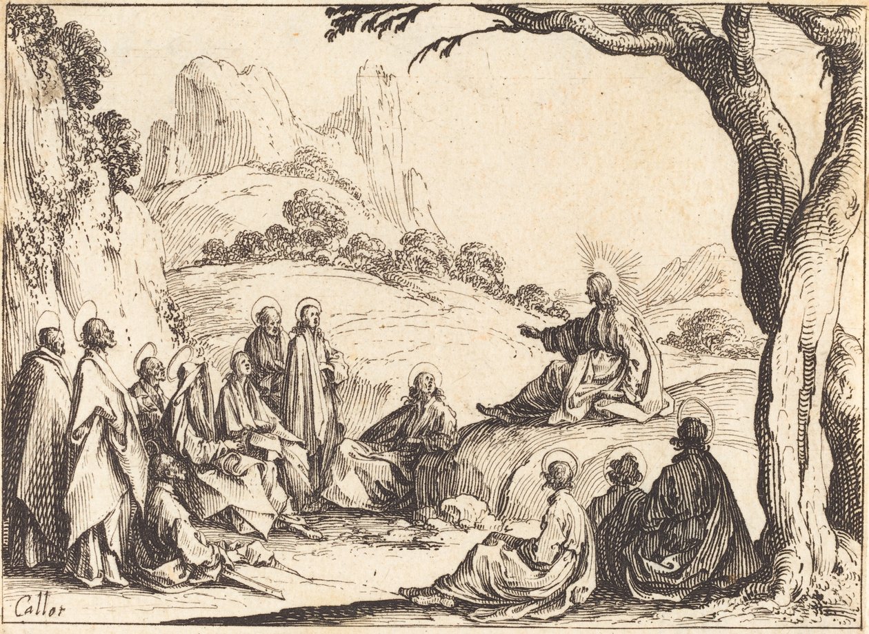 Bergspredikan, 1635. av Jacques Callot