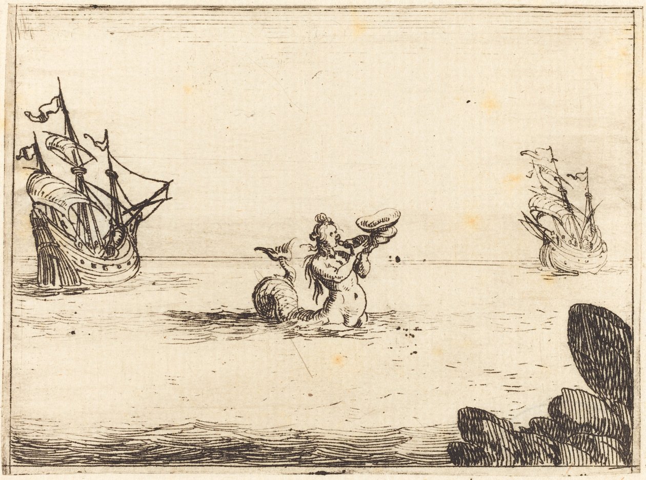 Siren mellan två fartyg av Jacques Callot