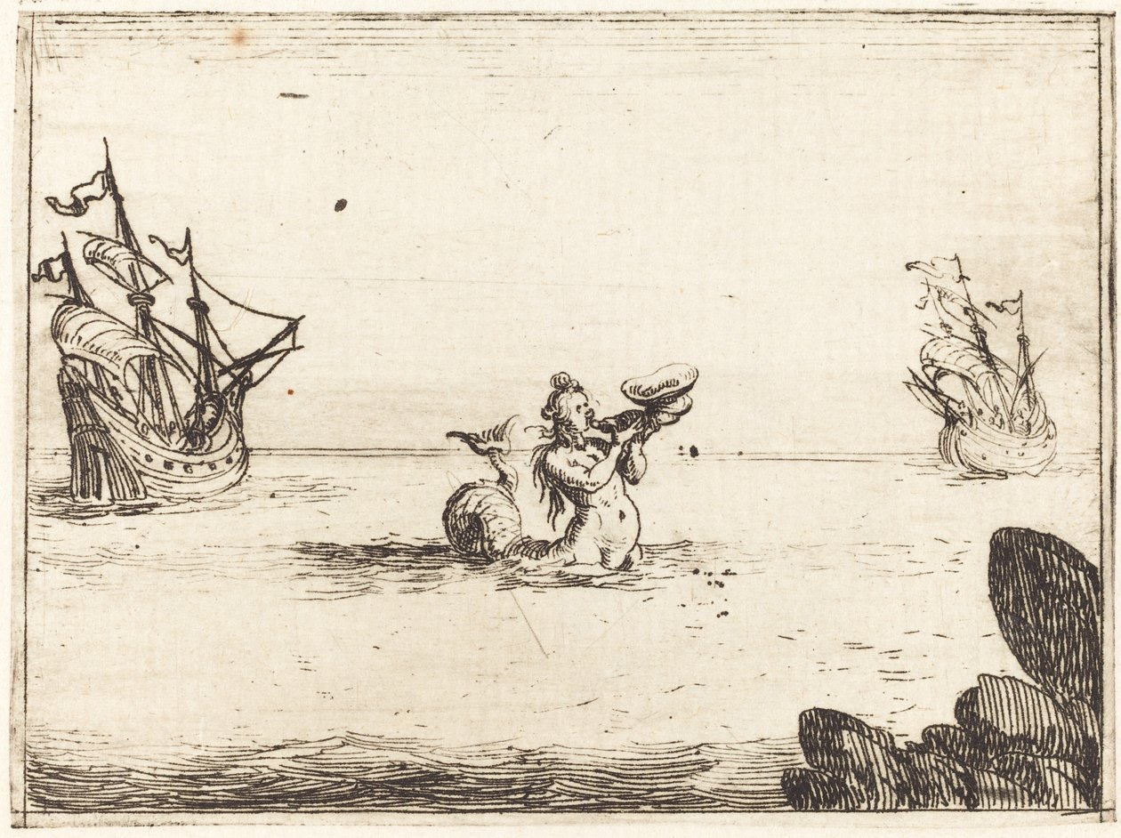 Siren mellan två fartyg av Jacques Callot