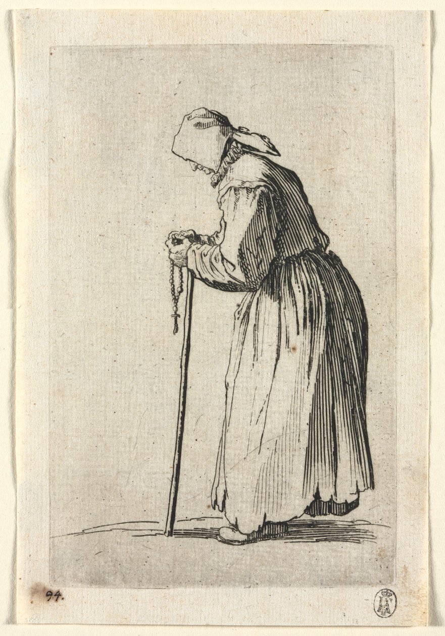 Tiggarna: Tiggare vid hennes rosenkrans av Jacques Callot