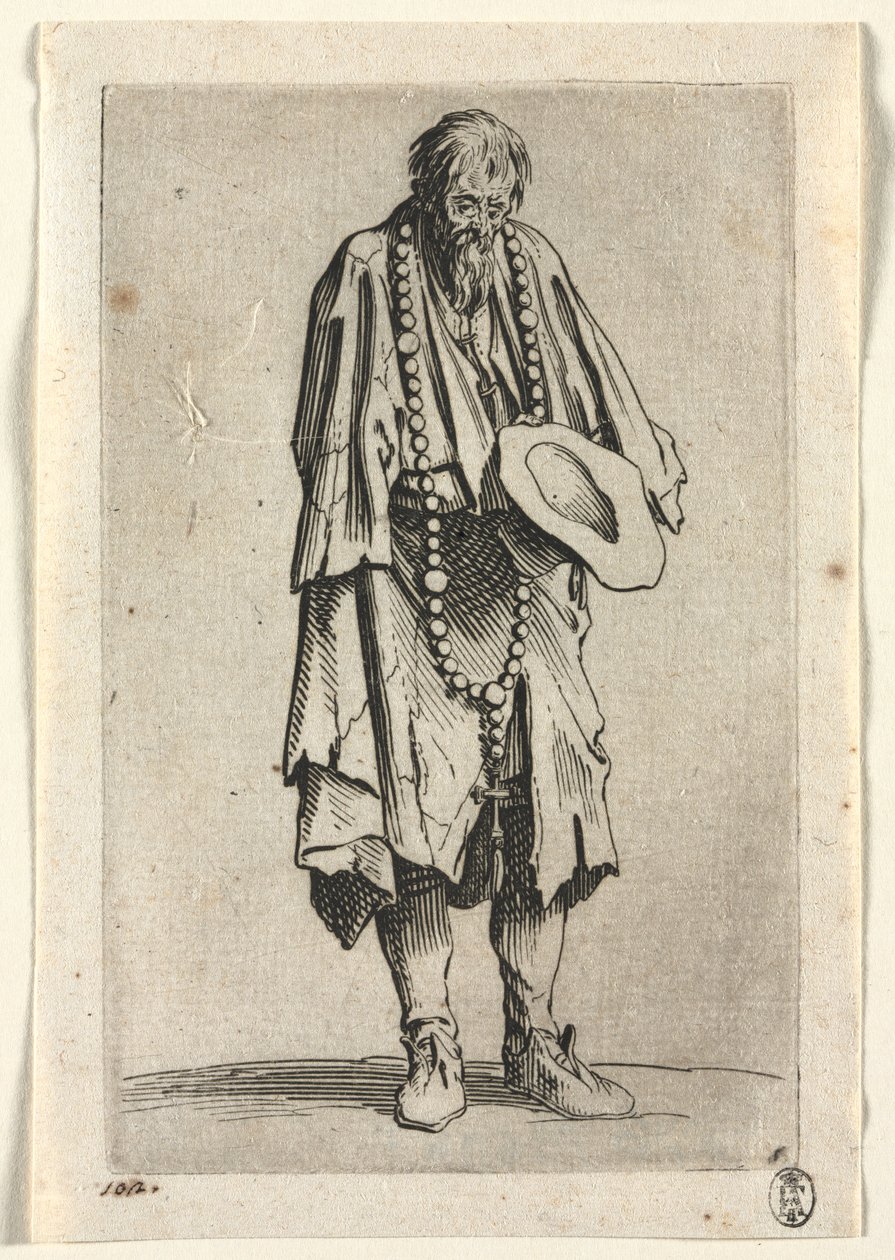 Tiggarna: Tiggare med rosenkrans av Jacques Callot