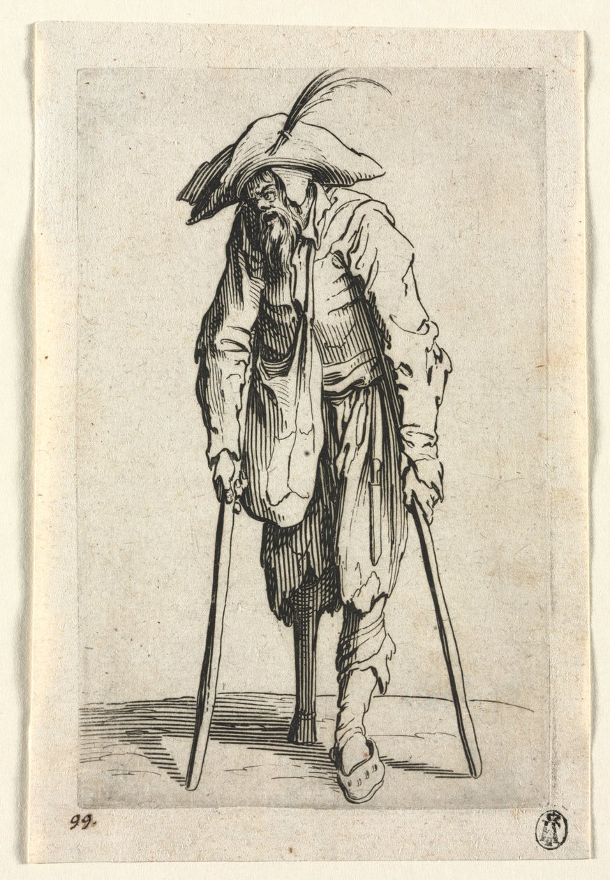 Tiggarna: Tiggare med träben av Jacques Callot