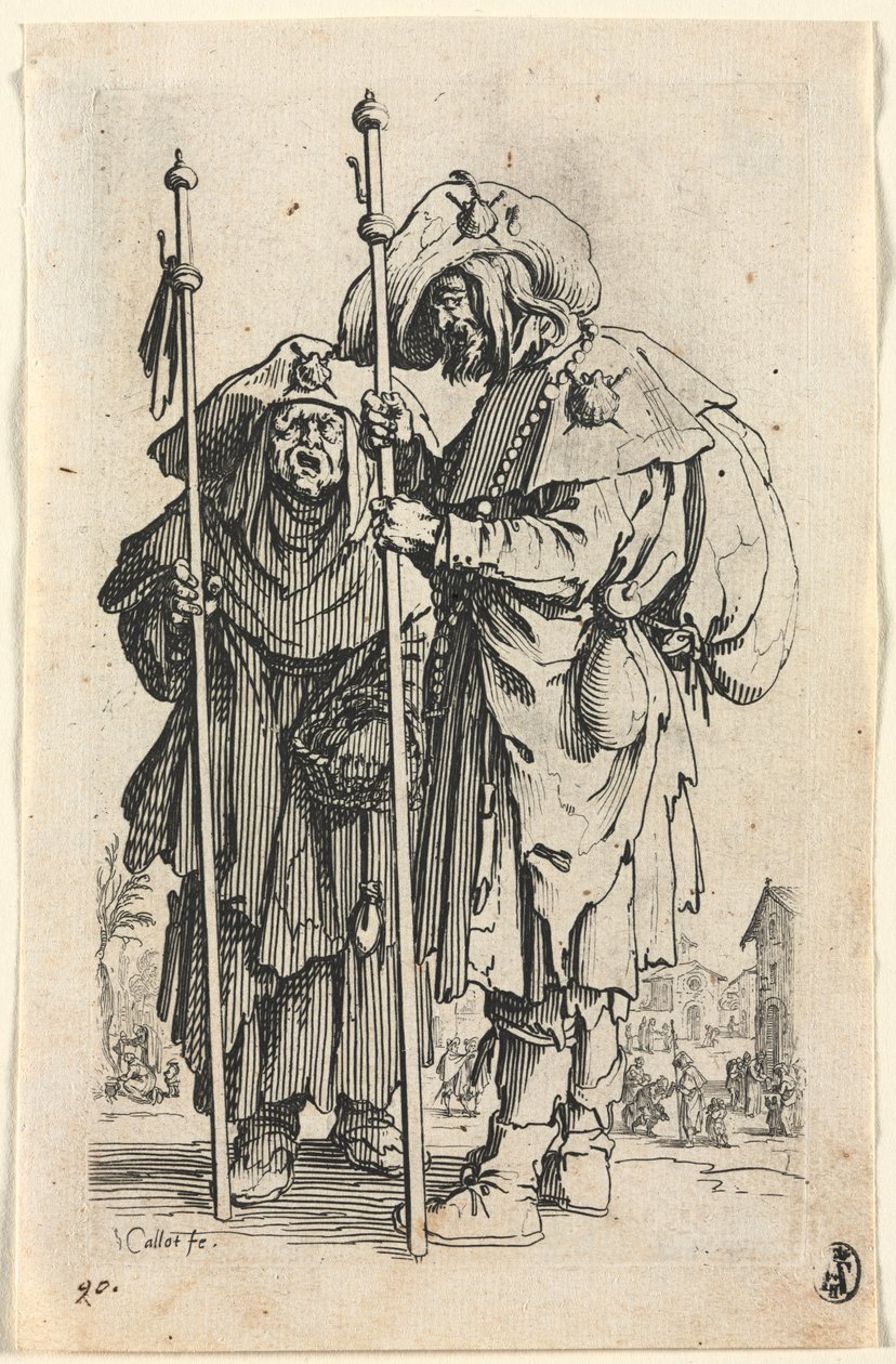 Tiggarna: De två pilgrimerna av Jacques Callot