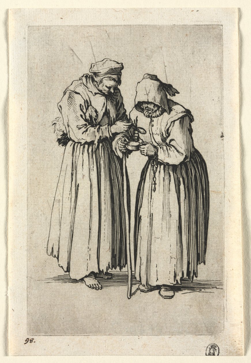 Tiggarna: Två tiggarkvinnor av Jacques Callot