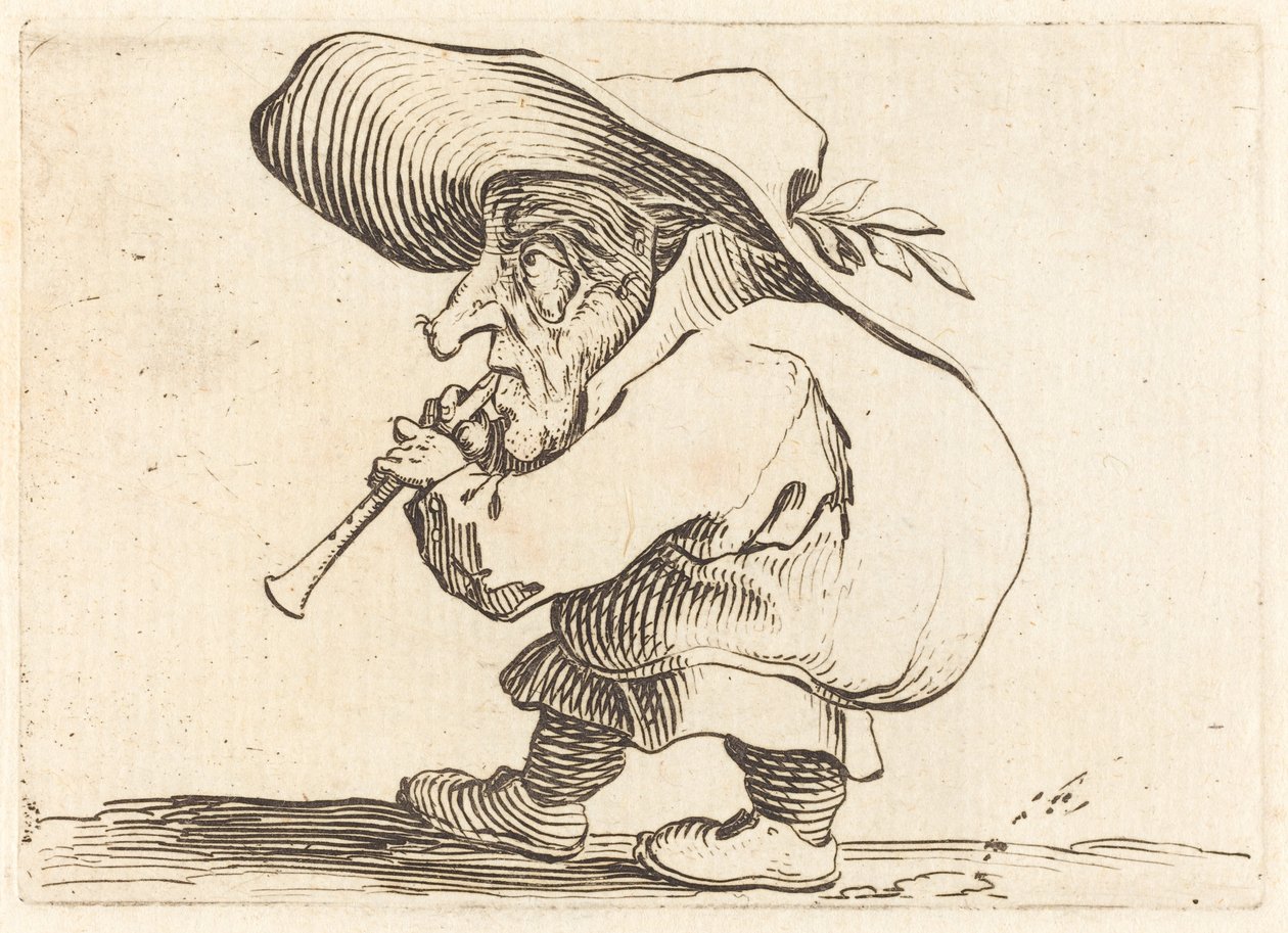 The Flageolet Player, c. 1622. av Jacques Callot
