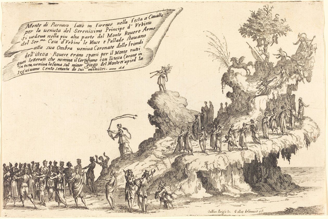 Parnassos flotta, 1616. av Jacques Callot