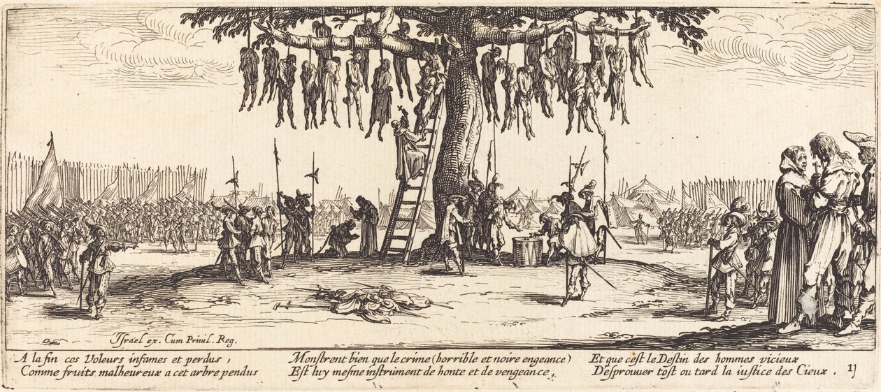 Hängningen, c. 1633. av Jacques Callot