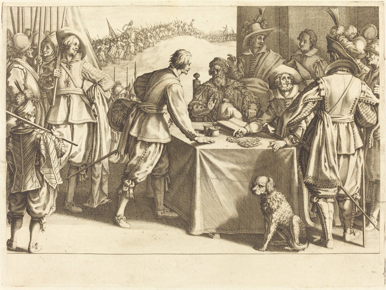 Anställningen av trupperna av Jacques Callot