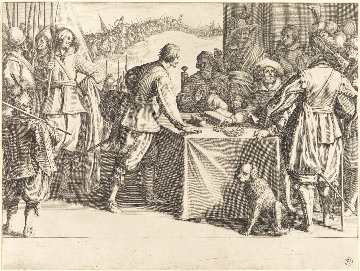 Anställningen av trupperna av Jacques Callot