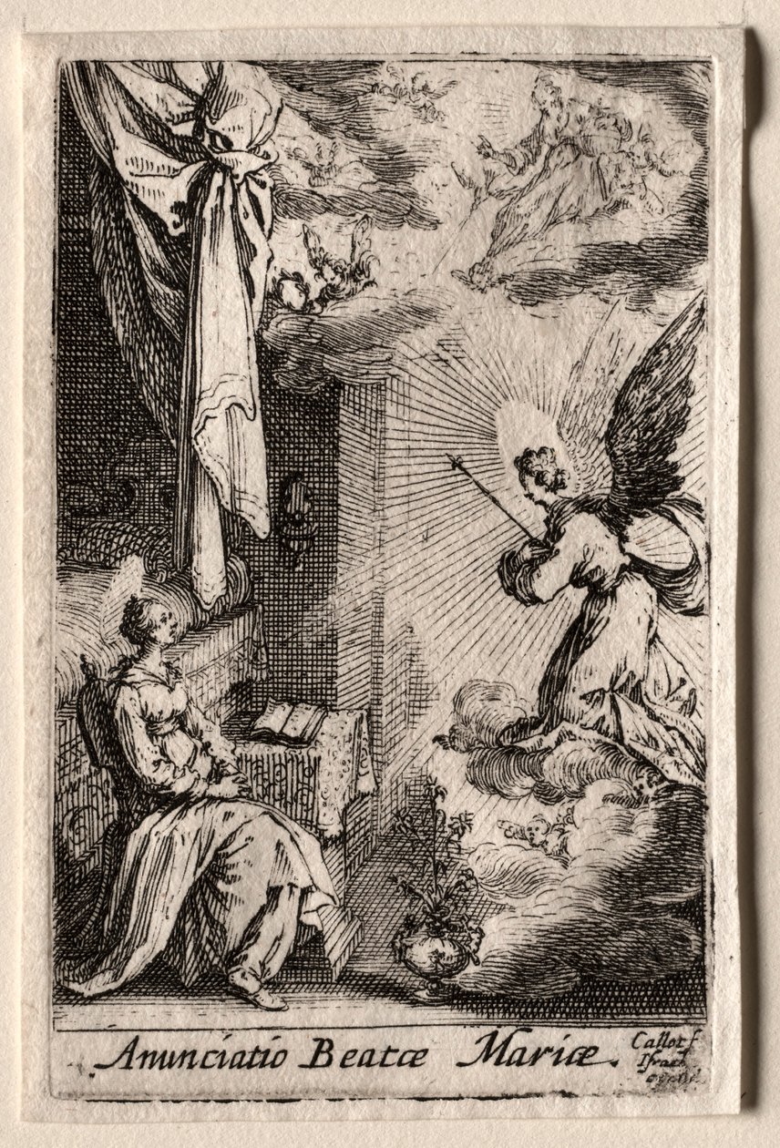 Jungfruns liv: tillkännagivandet. av Jacques Callot