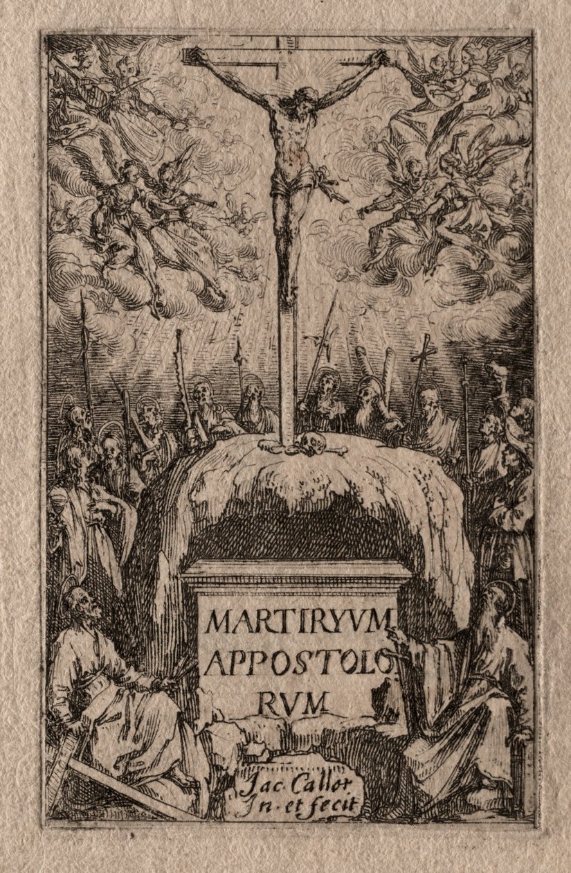 Apostlarnas martyrskap: Frontispice. av Jacques Callot