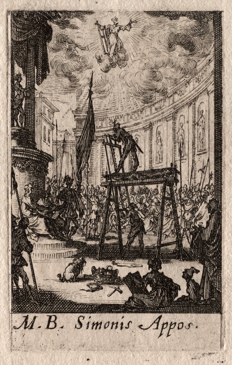 Apostlarnas martyrskap: St Simon av Jacques Callot