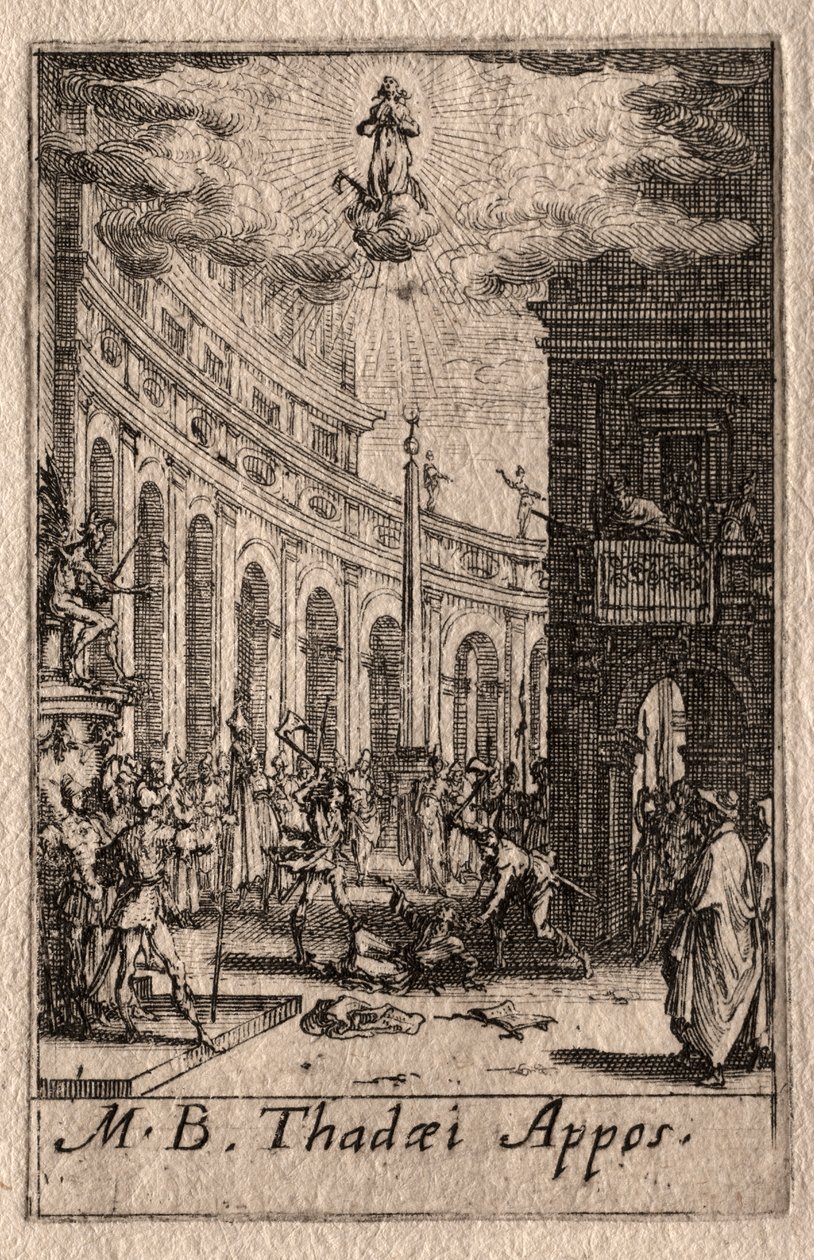 Apostlarnas martyrskap: St. Thaddeus av Jacques Callot