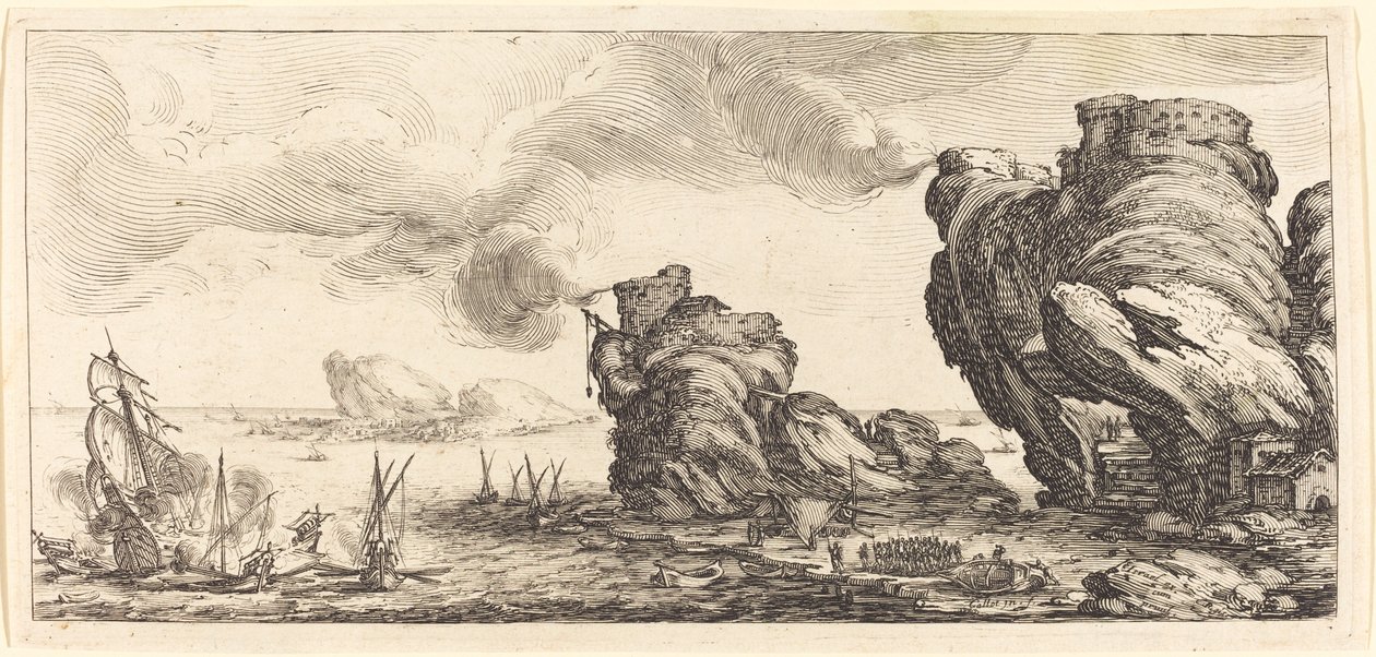Sjöstriden, troligen ca. 1630. av Jacques Callot