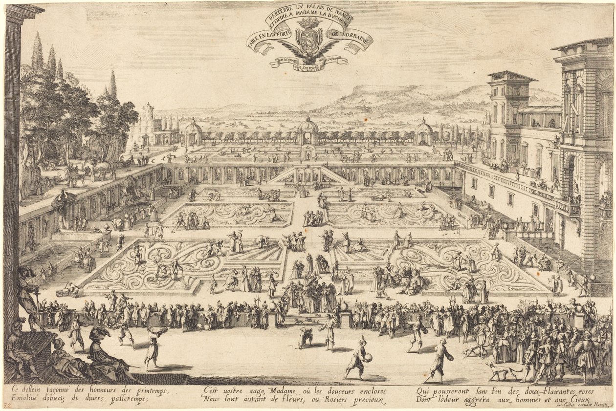 Palace Gardens i Nancy av Jacques Callot