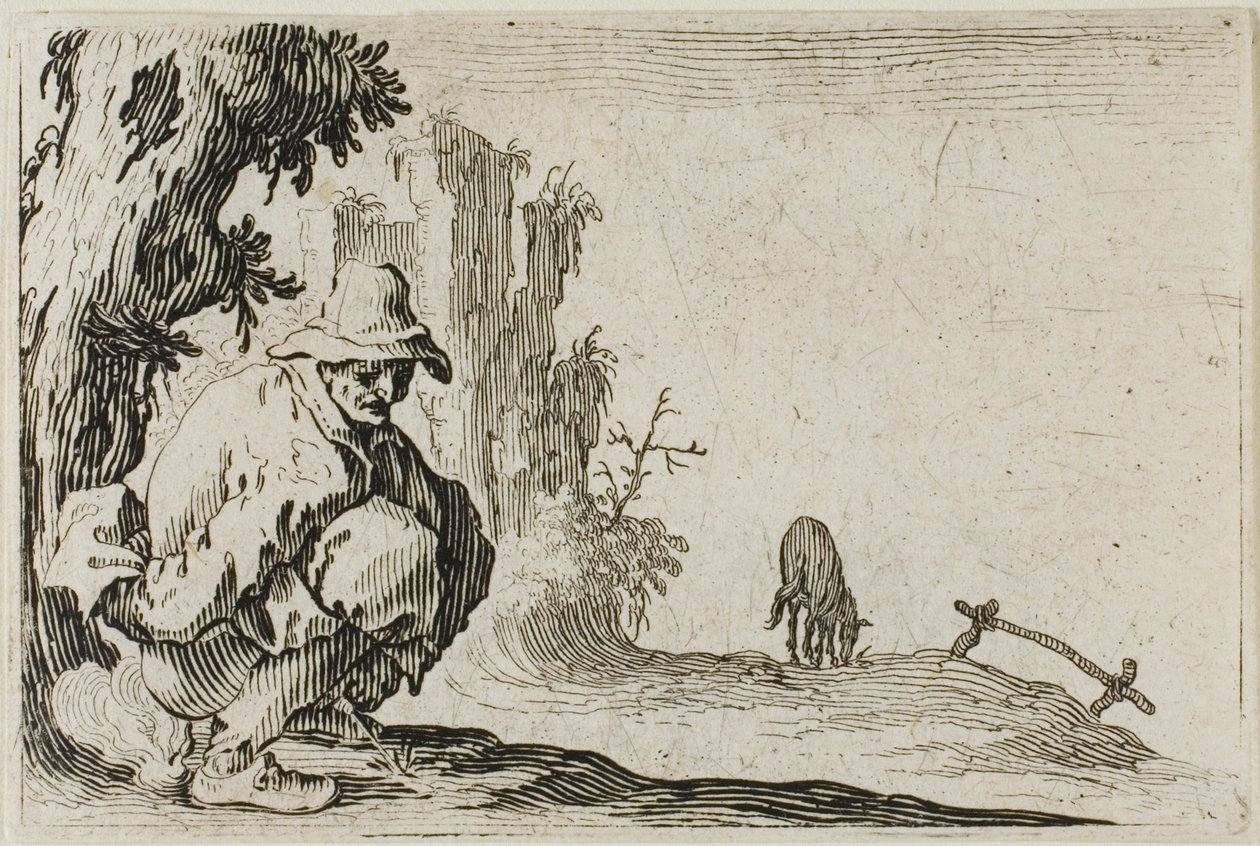 Bonden på huk, från The Caprices av Jacques Callot