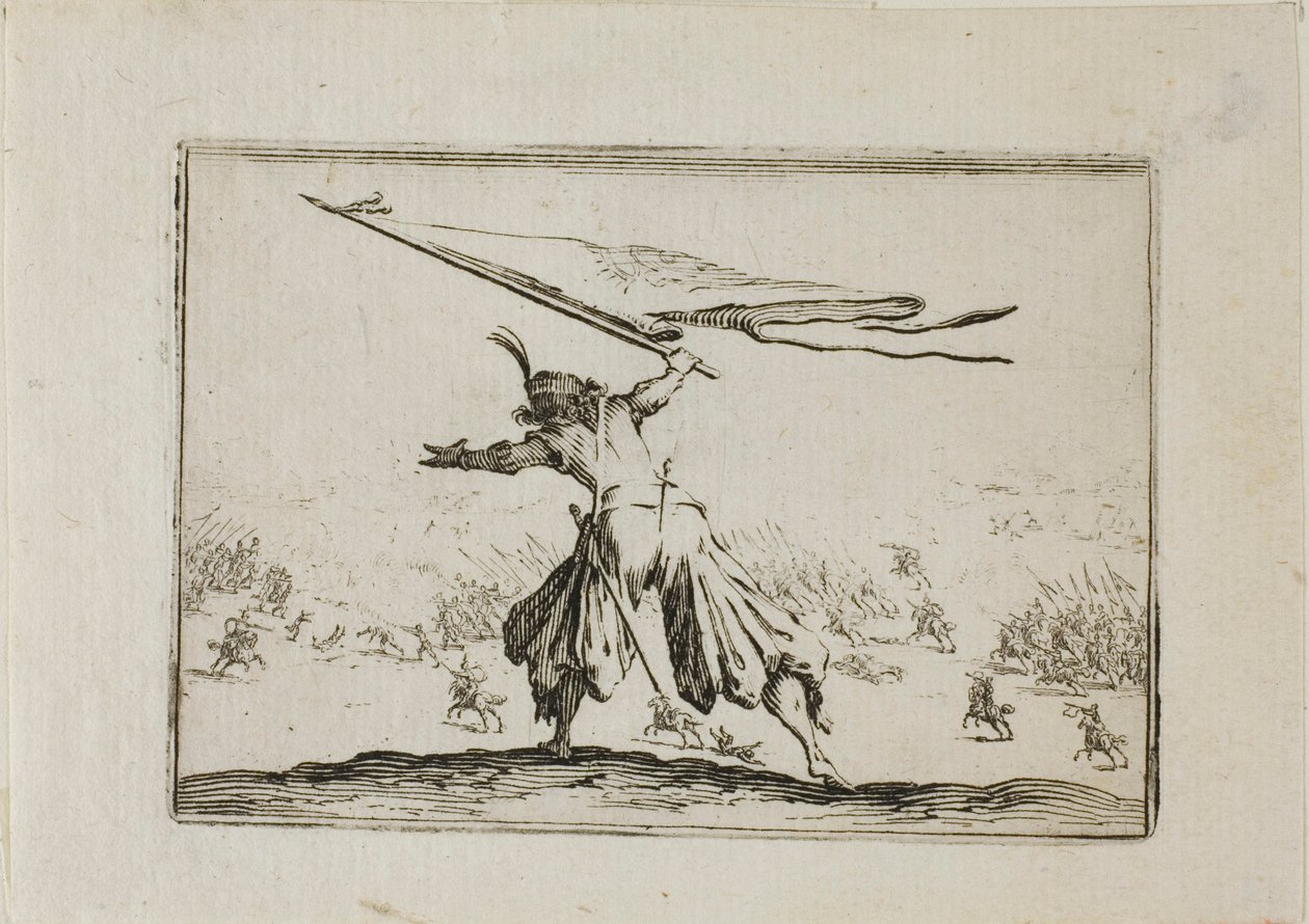 Fanbäraren, från The Caprices av Jacques Callot