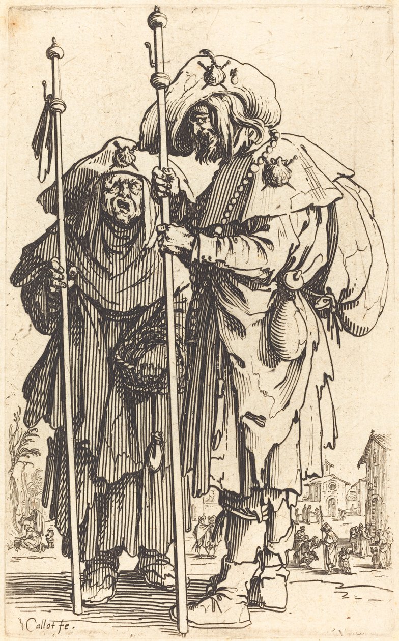 De två pilgrimerna av Jacques Callot