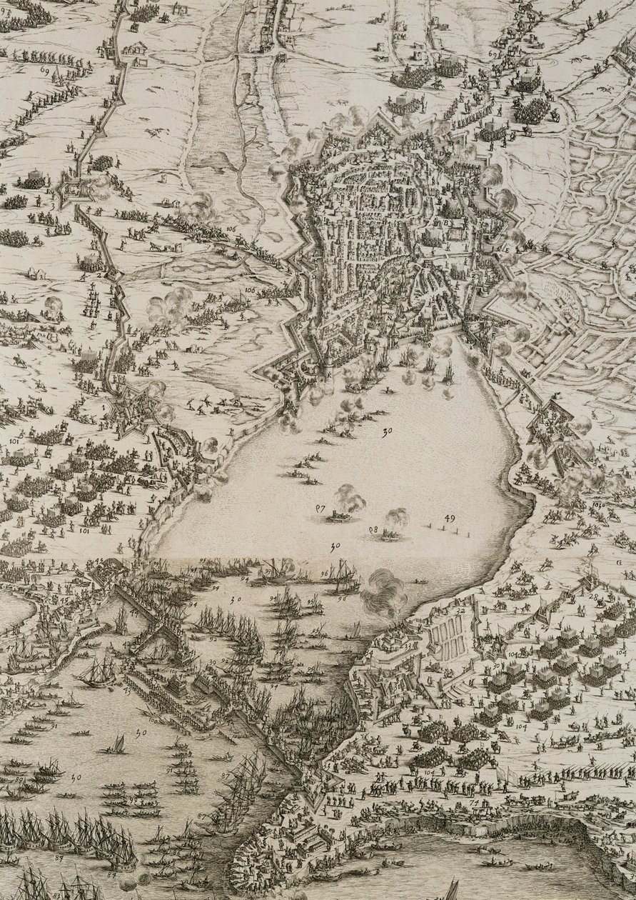 Belägringen av La Rochelle... av Jacques Callot