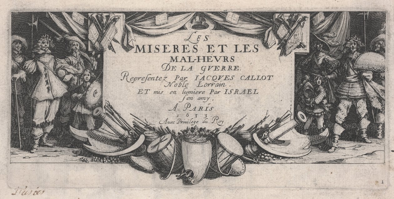 Titelsida, Krigets elände av Jacques Callot