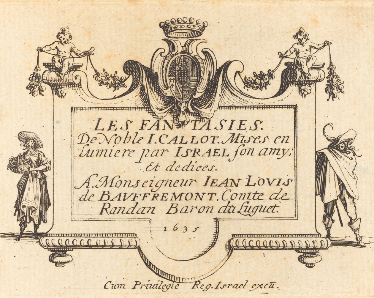 Titelsida för "Fantasierna" av Jacques Callot