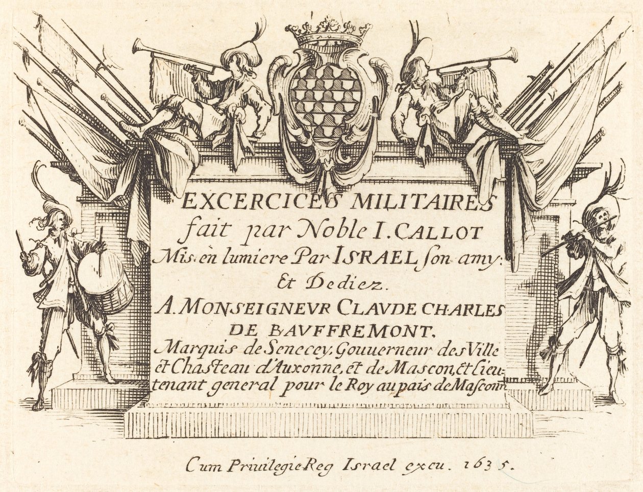 Titelsida för "The Military Exercises" av Jacques Callot