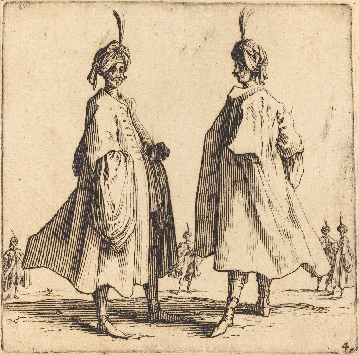 Två turkar, 1617 och 1621. av Jacques Callot