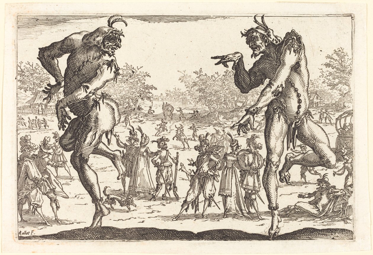 Två Zanni av Jacques Callot