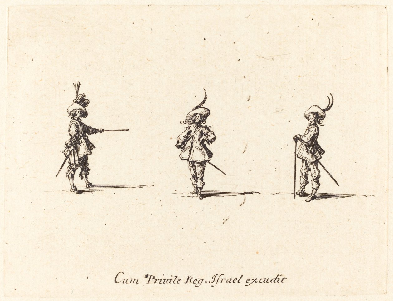 Obeväpnad borrmaskin, 16341635. av Jacques Callot
