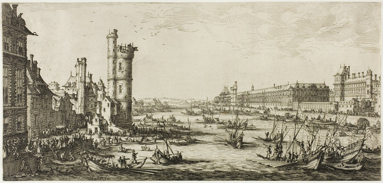 Utsikt över Louvren av Jacques Callot