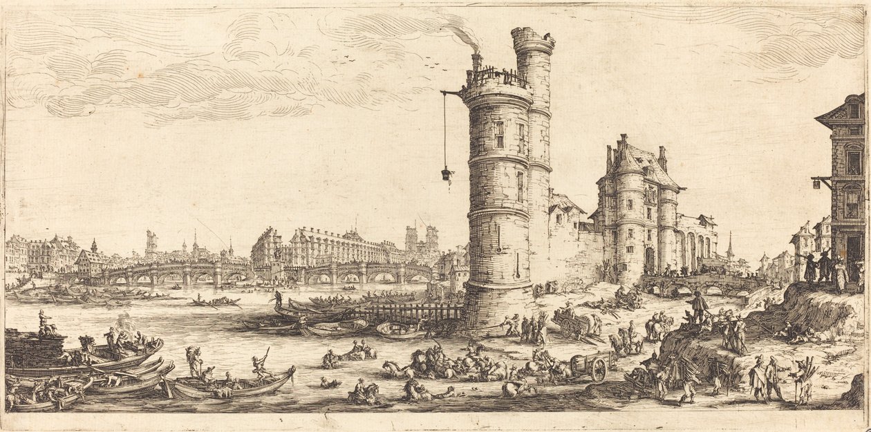 Utsikt över Pont Neuf av Jacques Callot