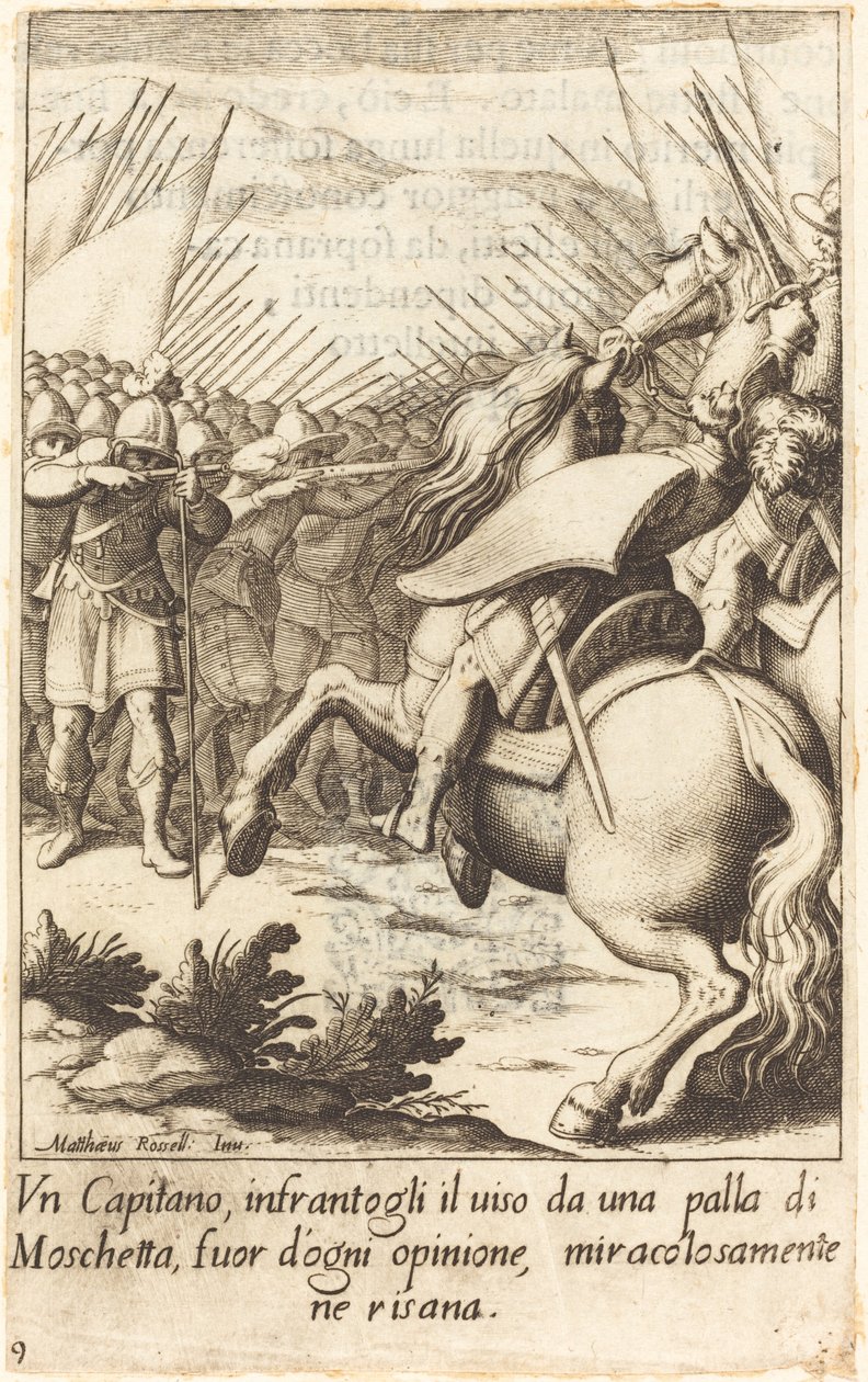 Kaptenen av Jacques Callot after Matteo Rosselli