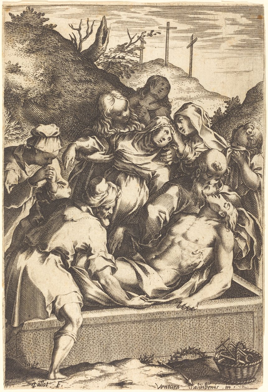 Gravläggningen av Jacques Callot after Ventura Salimbeni