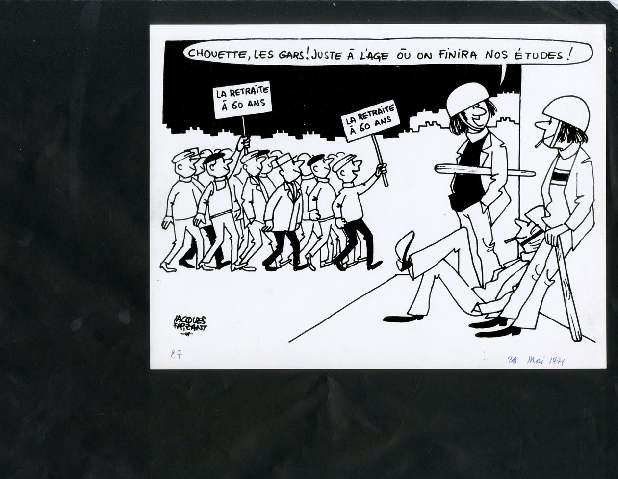 Le Figaro, satir i svartvitt av Jacques Faizant
