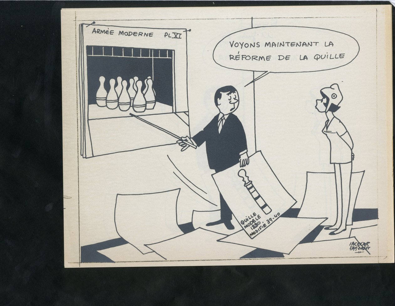 Le Figaro, satir i svartvitt av Jacques Faizant