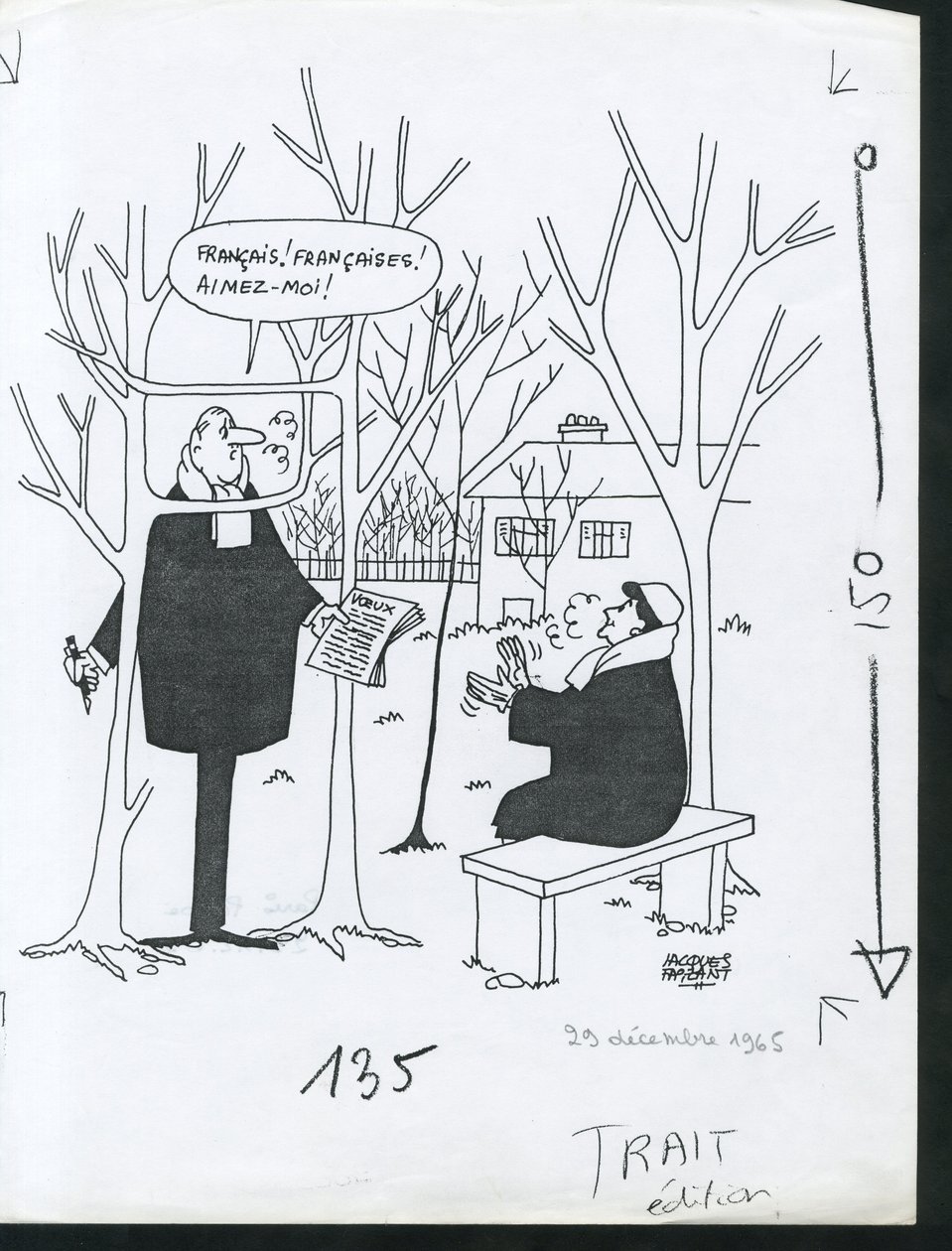 Paris-Presse, Satirisk i svartvitt av Jacques Faizant