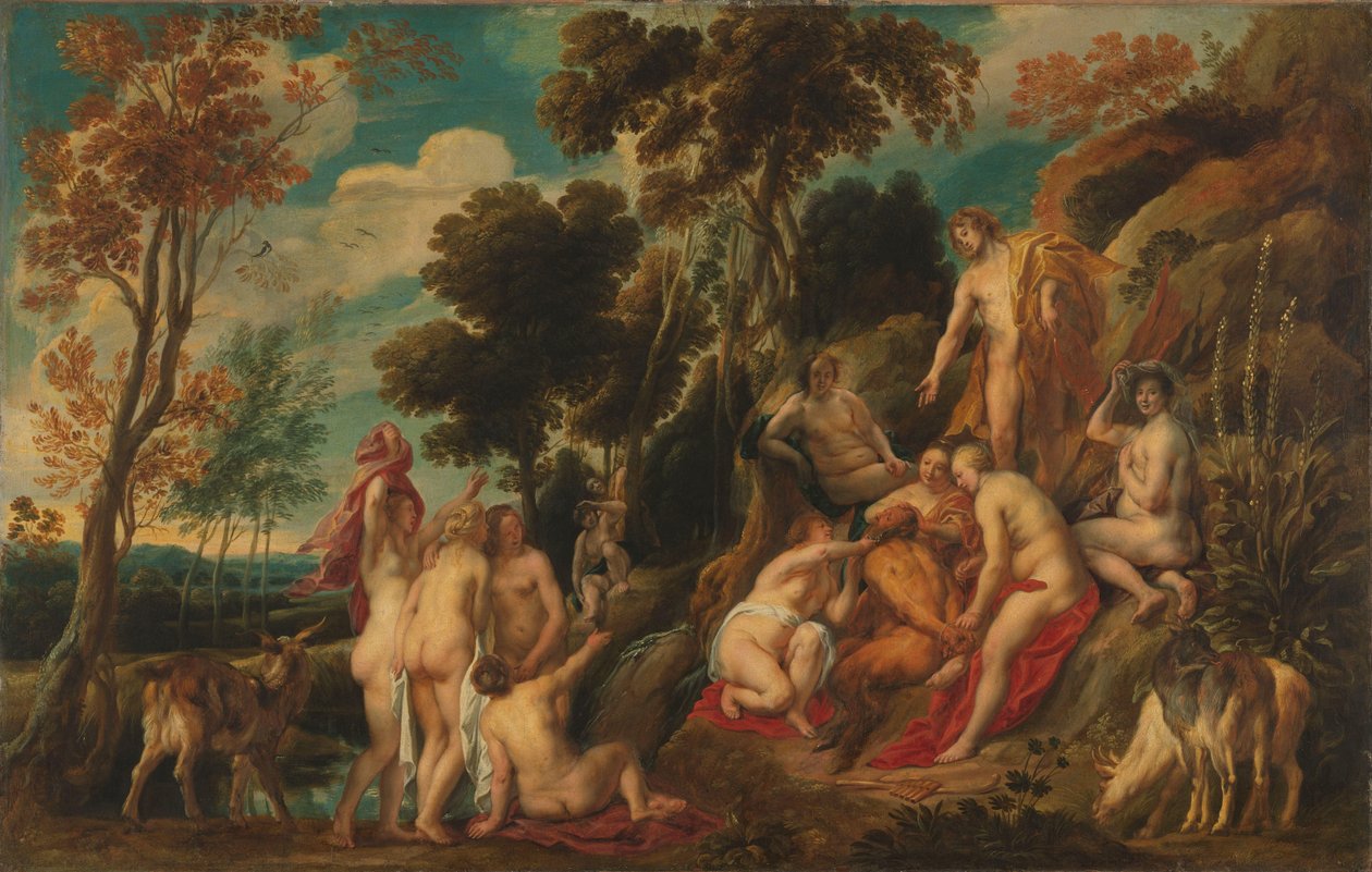 Pan Punished by Nymphs av Jacques Jordaens